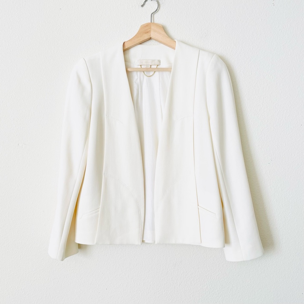 Vanessa Bruno SIZE 34 acetate ivory white open blazer jacket